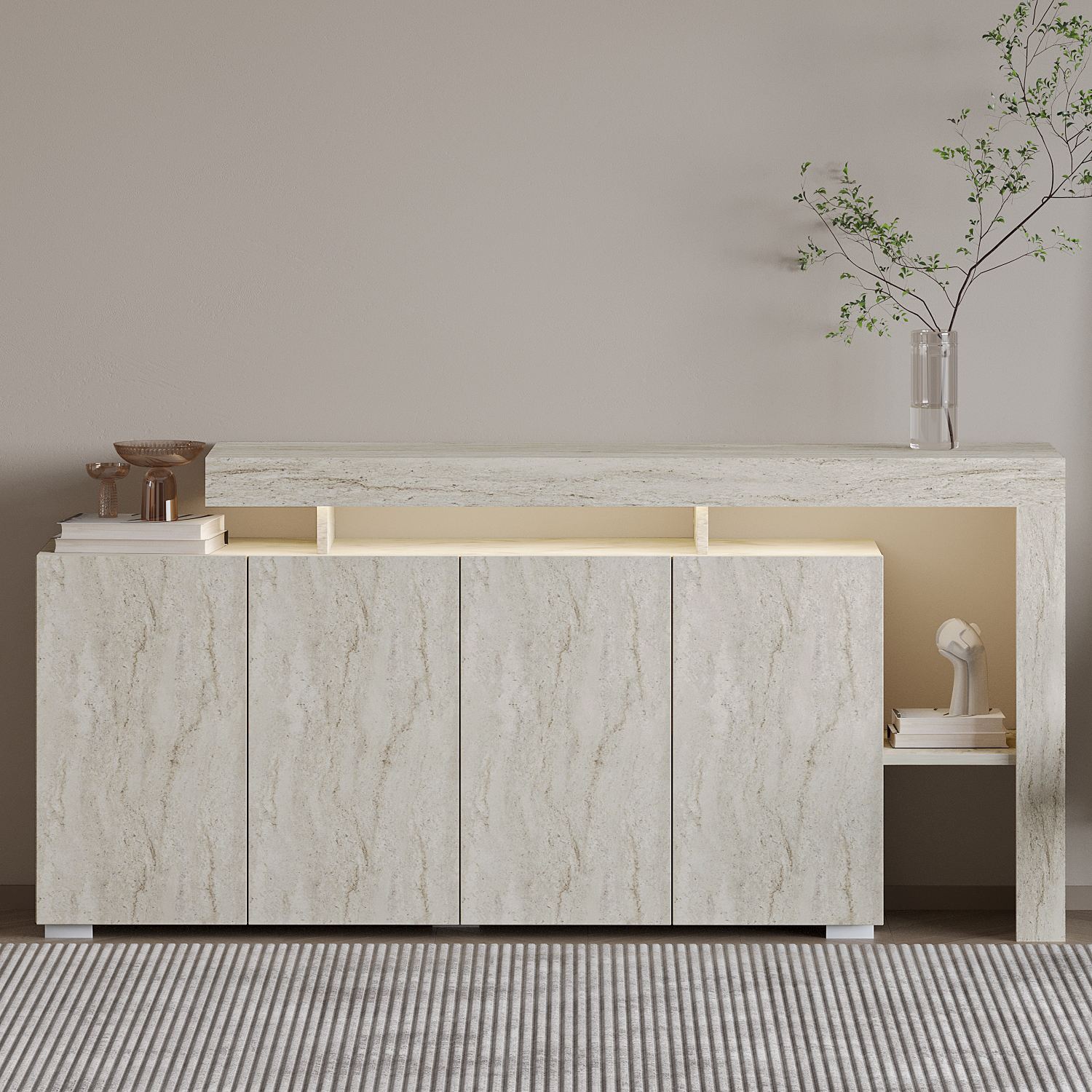 Sideboard Bellan 170 cm - Travertin