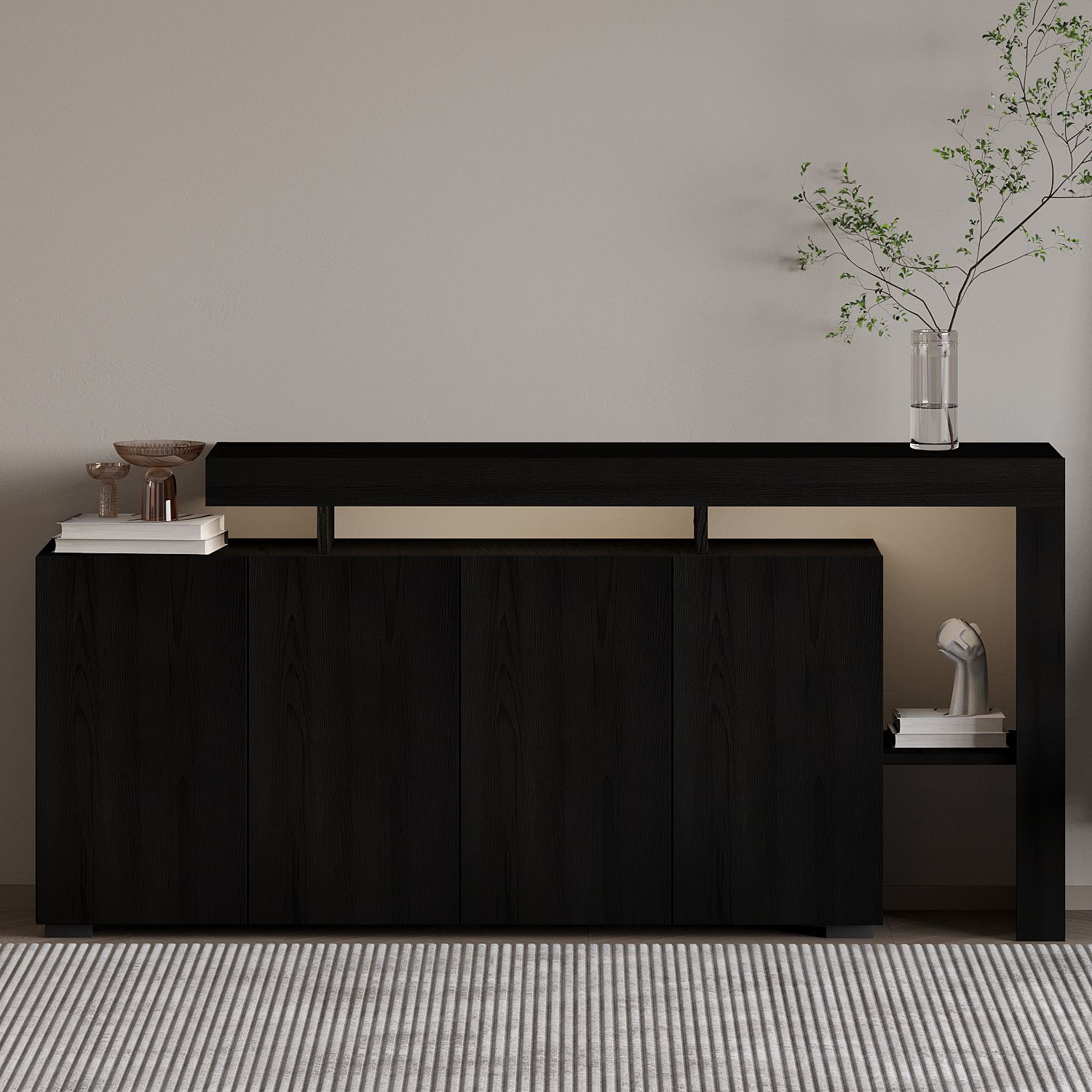 Sideboard Bellan 170 cm - Wood Black