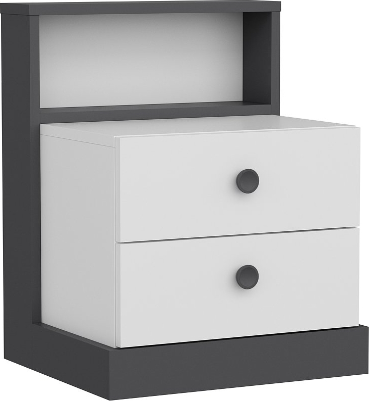 Life sängbord - Antracit/vit Life sängbord - Antracit/vit