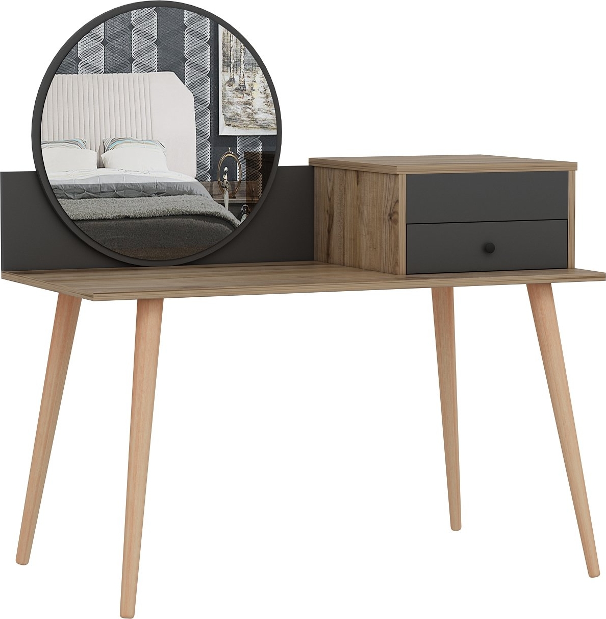 Angel kaptafel 120 x 60 cm - Antraciet/walnoot Angel kaptafel 120 x 60 cm - Antraciet/walnoot