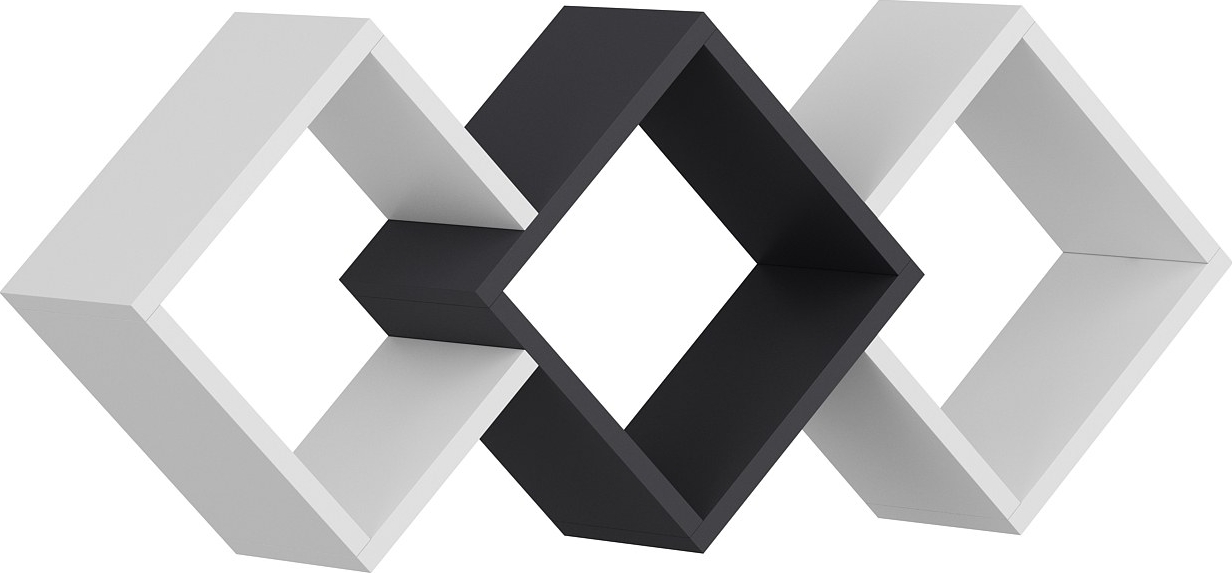 Galaxy wandplank Wit/antraciet