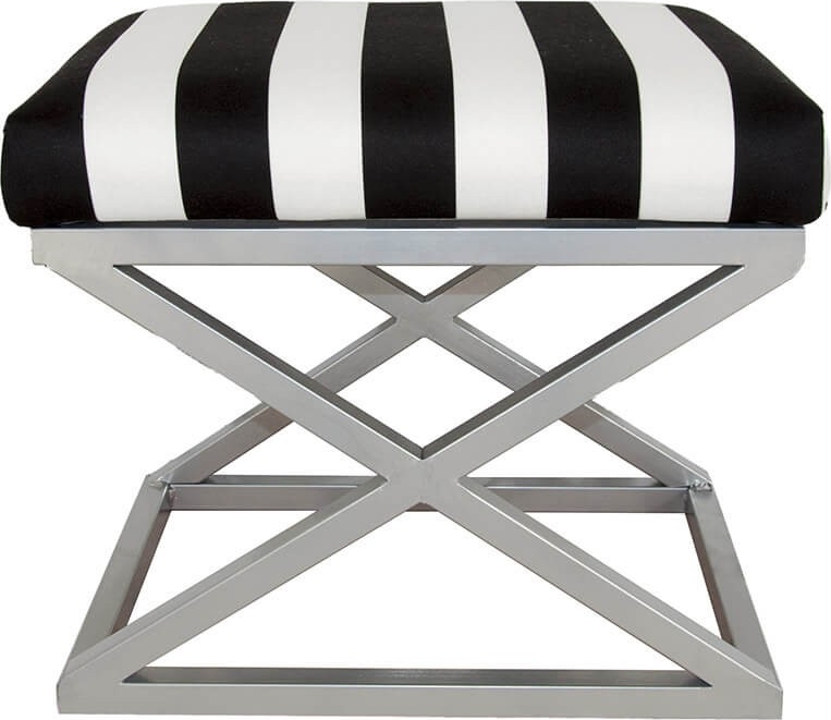 Capraz sittpuff - Silver/vit/svart