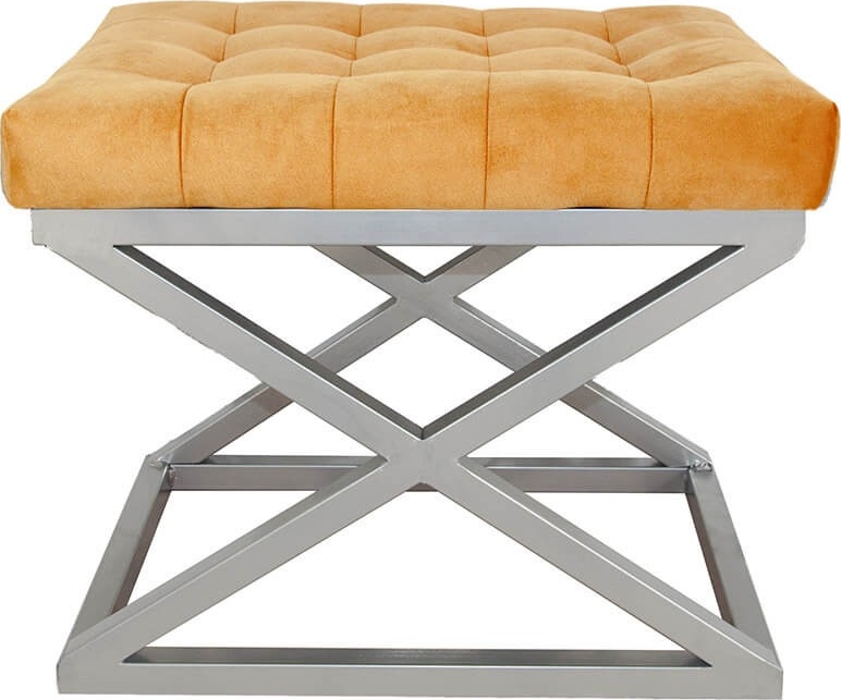 Capraz poef - Zilver/oranje Capraz poef - Zilver/oranje