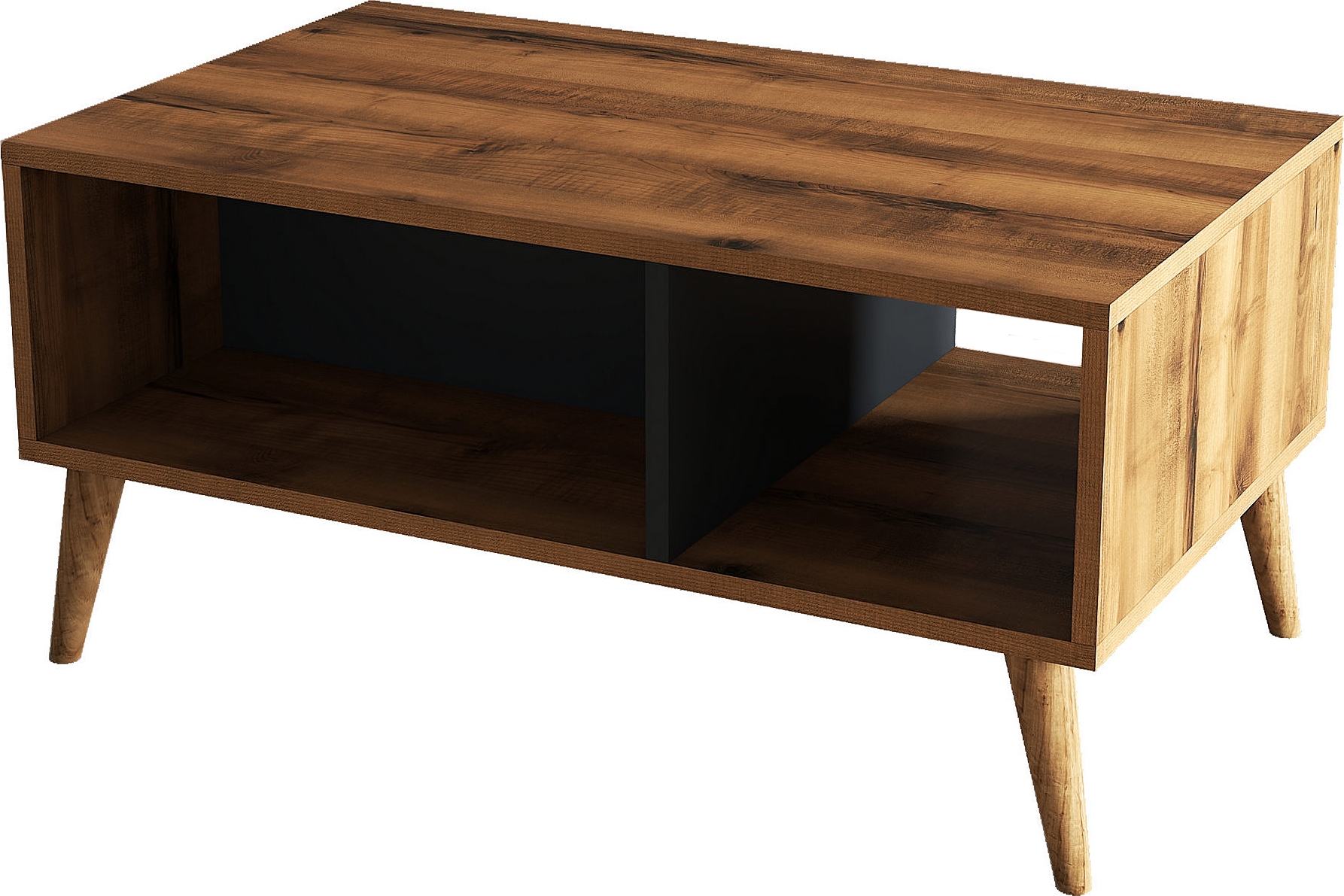 Exxen salontafel 90 x 41,6 cm - Walnoot/antraciet