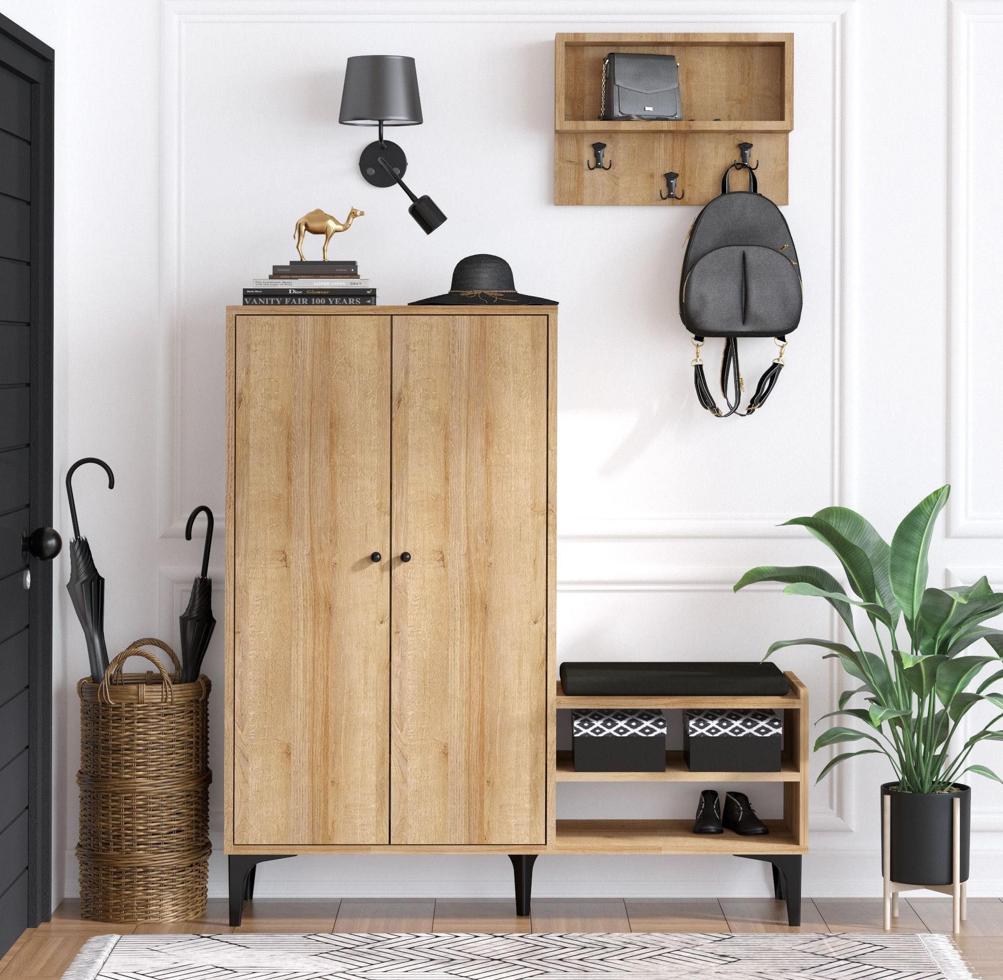 Schoenenkast Jess - Eiken