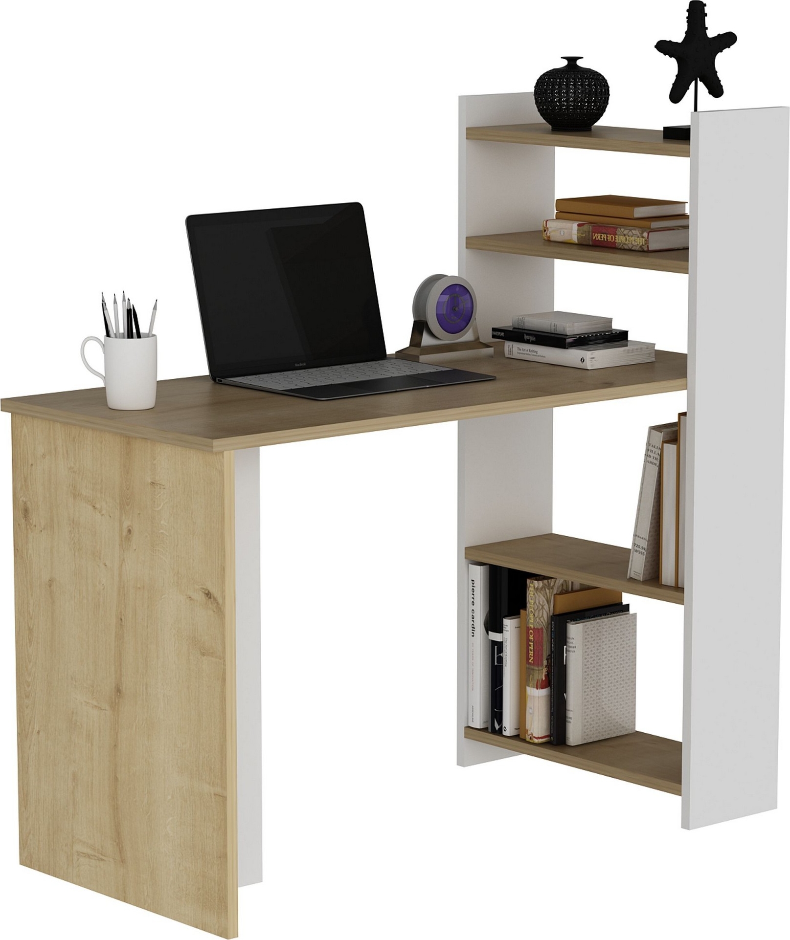 Enna skrivbord 110 x 50 cm - Safir ek/vit Enna skrivbord 110 x 50 cm - Safir ek/vit