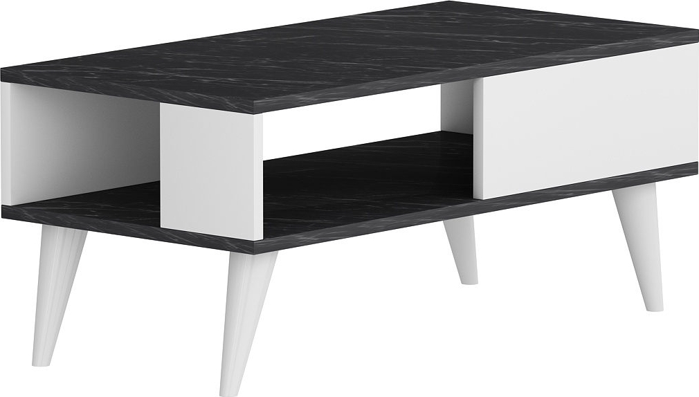 Saul salontafel 90 x 45 cm - Zwart/wit