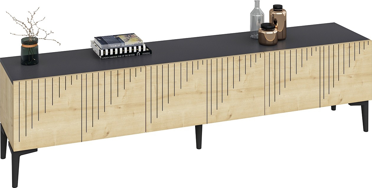 Draw mediabank - Saffier eiken/antraciet Draw mediabank - Saffier eiken/antraciet