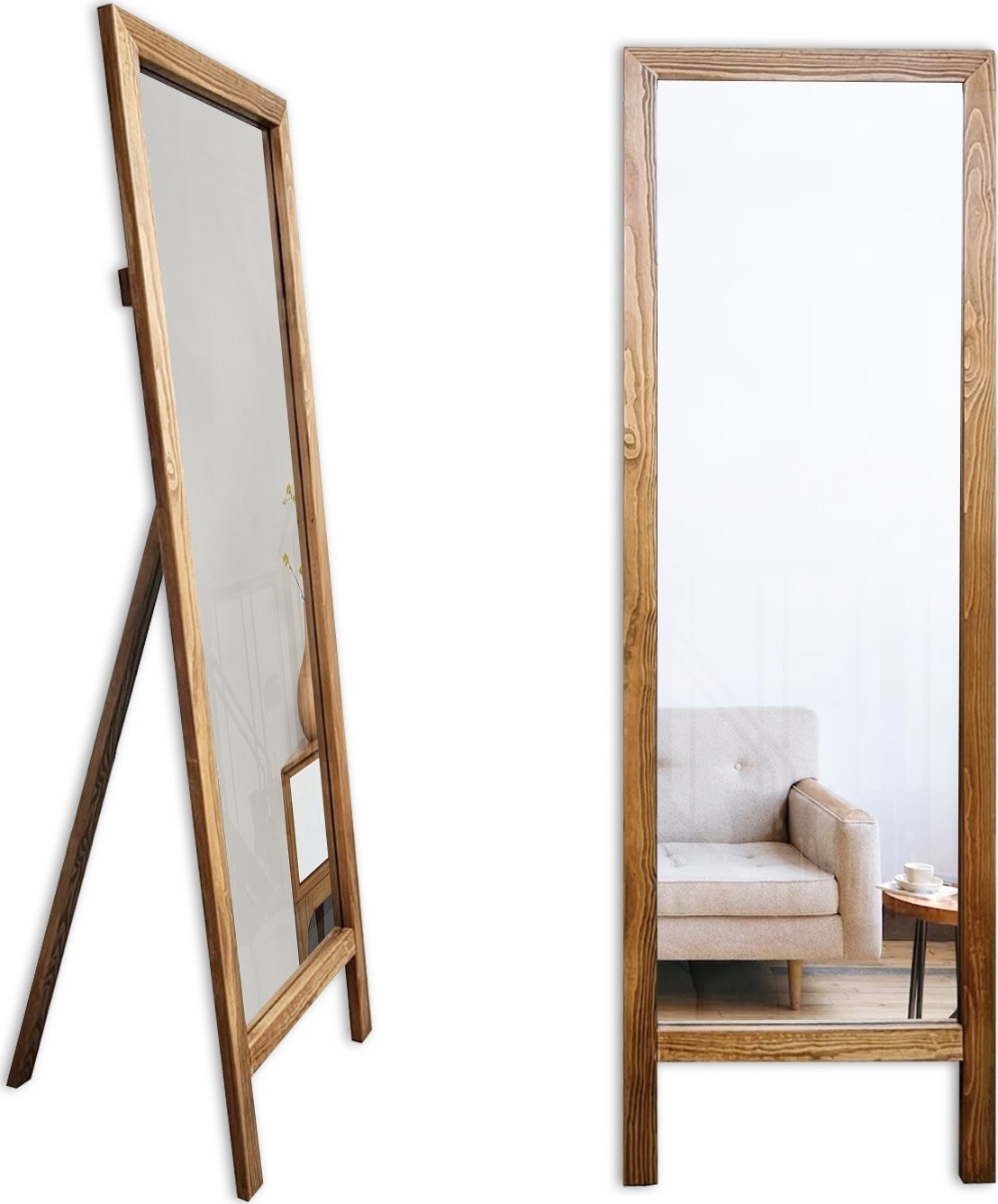 Cheval spiegel 45 x 145 cm - Bruin