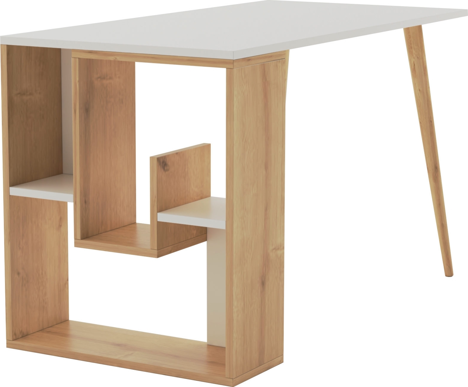 Sally skrivbord 120x60 cm - Vit/ek Sally skrivbord 120x60 cm - Vit/ek