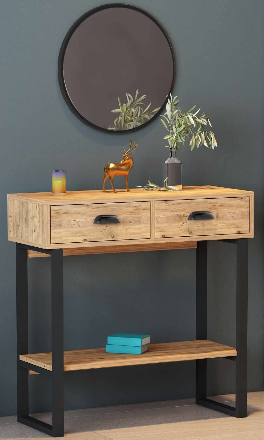 Valery avlastningsbord med spegel 90 x 35,3 cm - Beige/svart Valery avlastningsbord med spegel 90 x 35,3 cm - Beige/svart