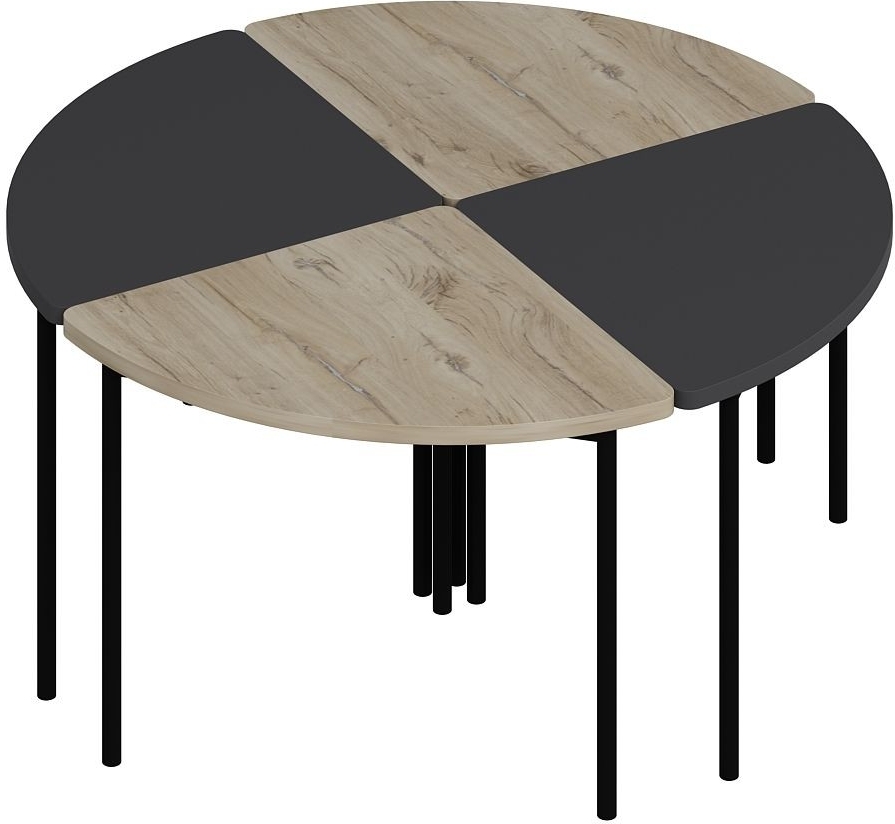 Emma salontafel �90 cm - Antraciet/walnoot