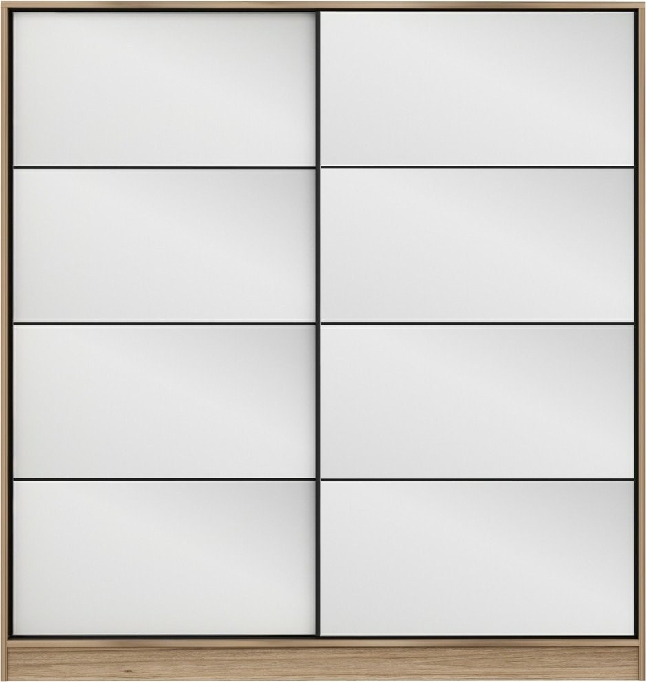 Kapusta garderob med spegeld�rrar, 180 cm - Brun