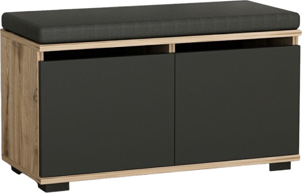 Drago schoenenkast - Walnoot/zwart