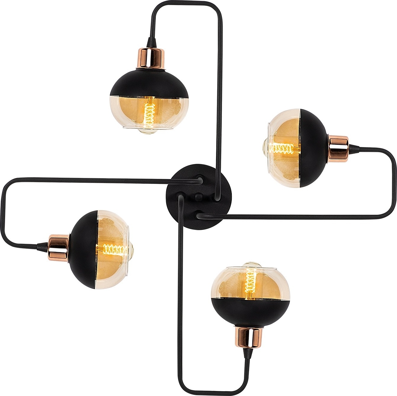 Anny plafondlamp N-372 - Zwart/koper
