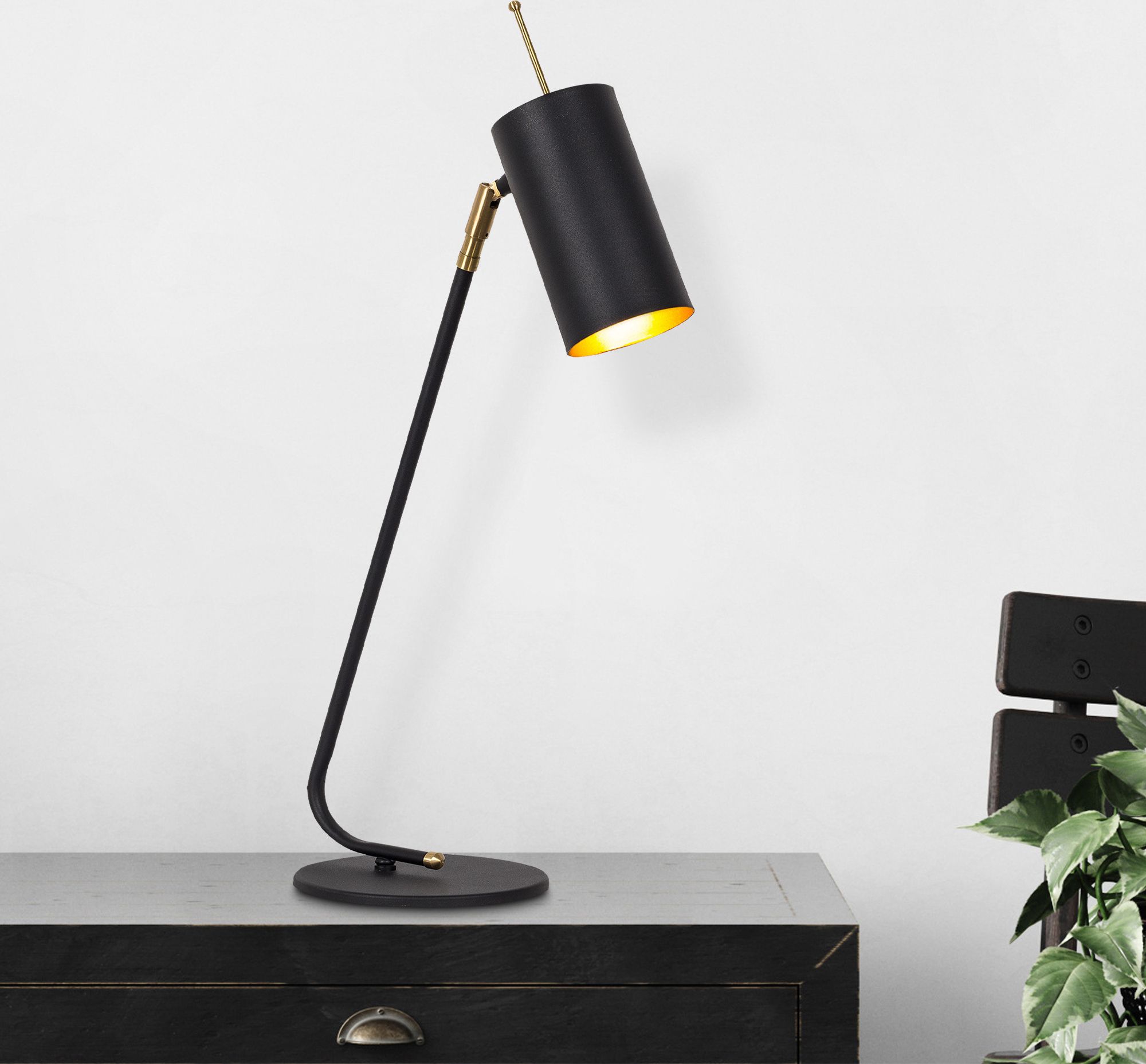 Sivani tafellamp 3 - Zwart/goud Sivani tafellamp 3 - Zwart/goud