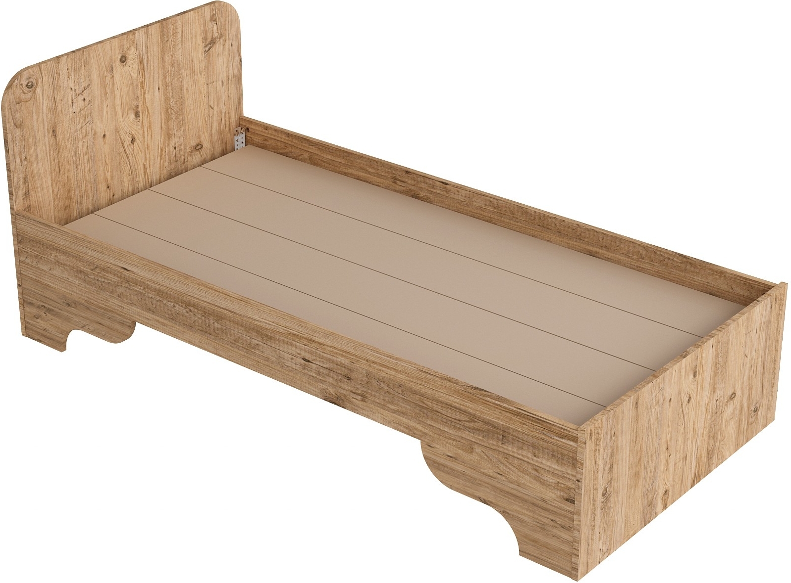 Eenpersoonsbed van Luse 190 x 90 cm - Grenen/beige