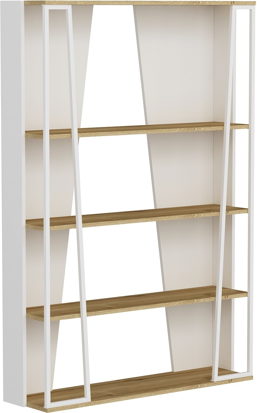 Lissa boekenkast - Saffier eiken/wit