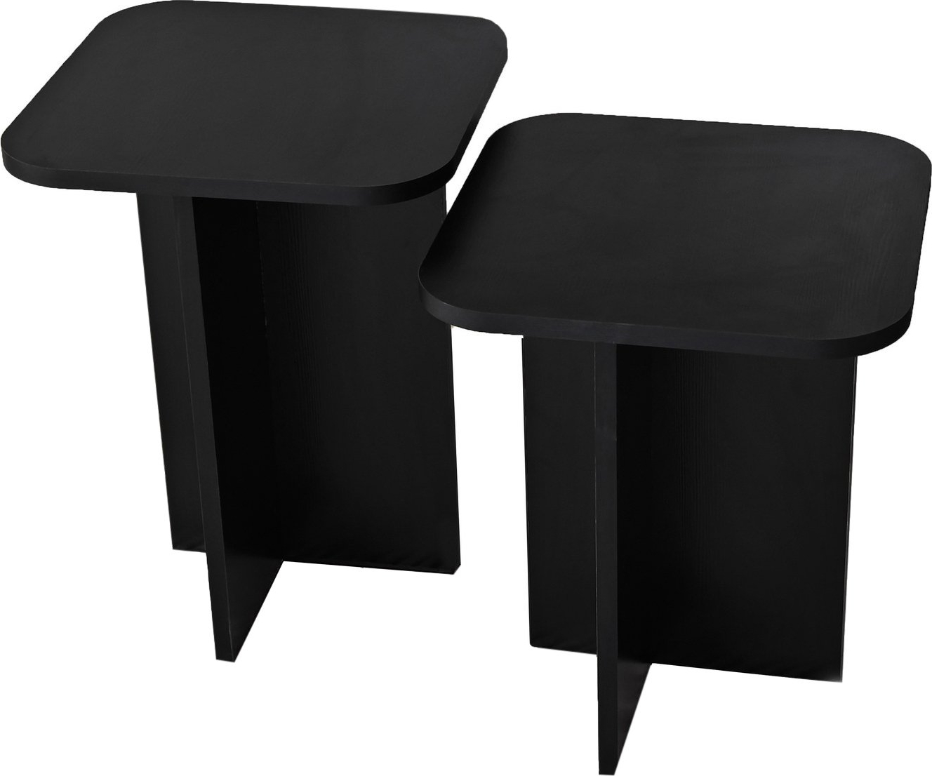 Blues bijzettafelset 40/40 x 40/40 cm - Zwart