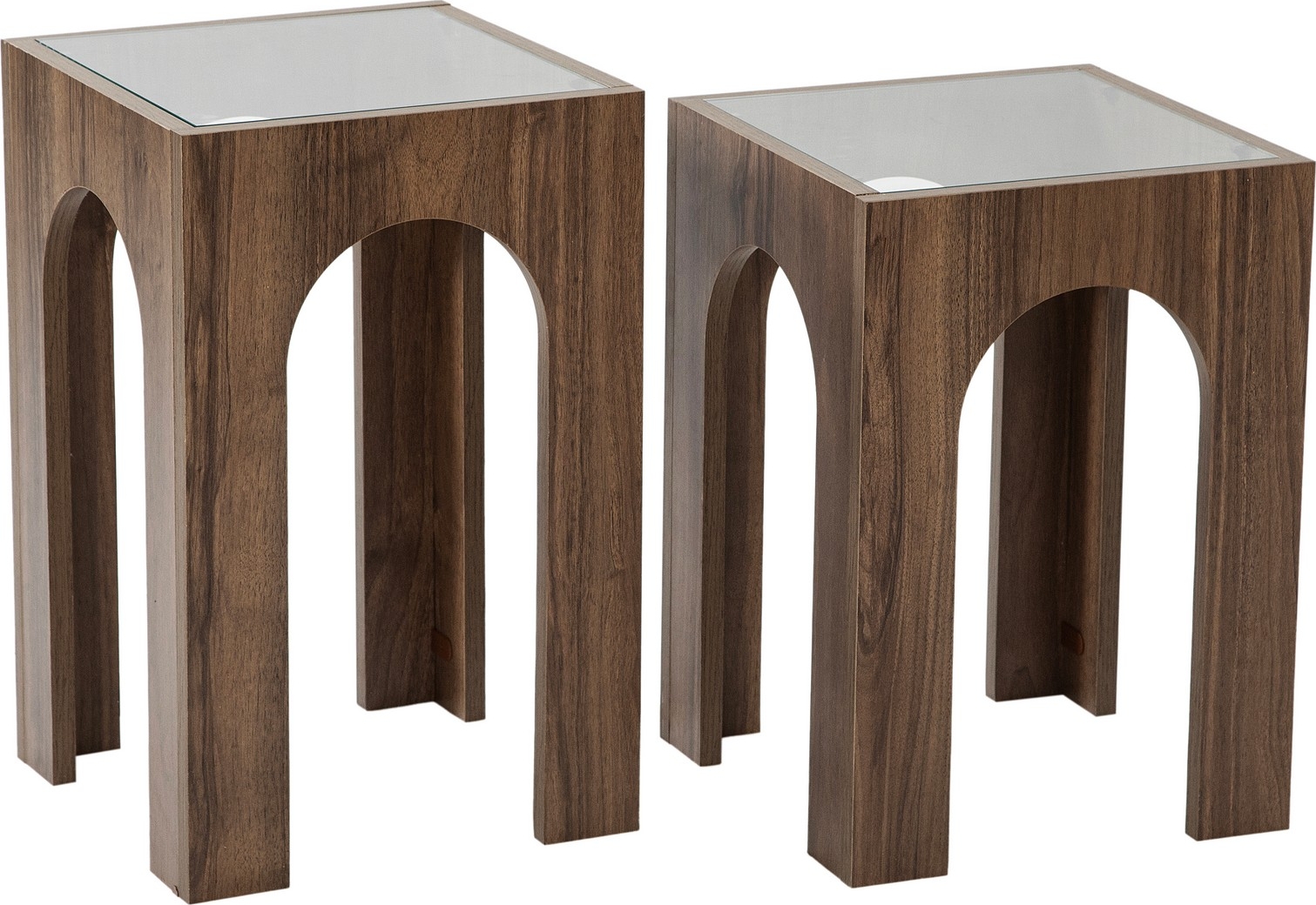Seine bijzettafelset 35/35 x 35/35 cm - Walnoot