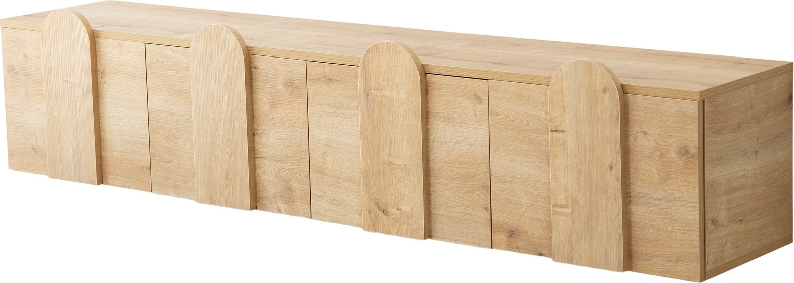 New Line mediabank voor wandmontage - Eikenhout