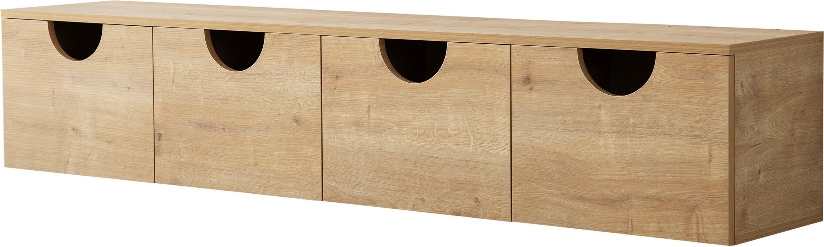 Four Seasons mediabank voor wandmontage - Eikenhout