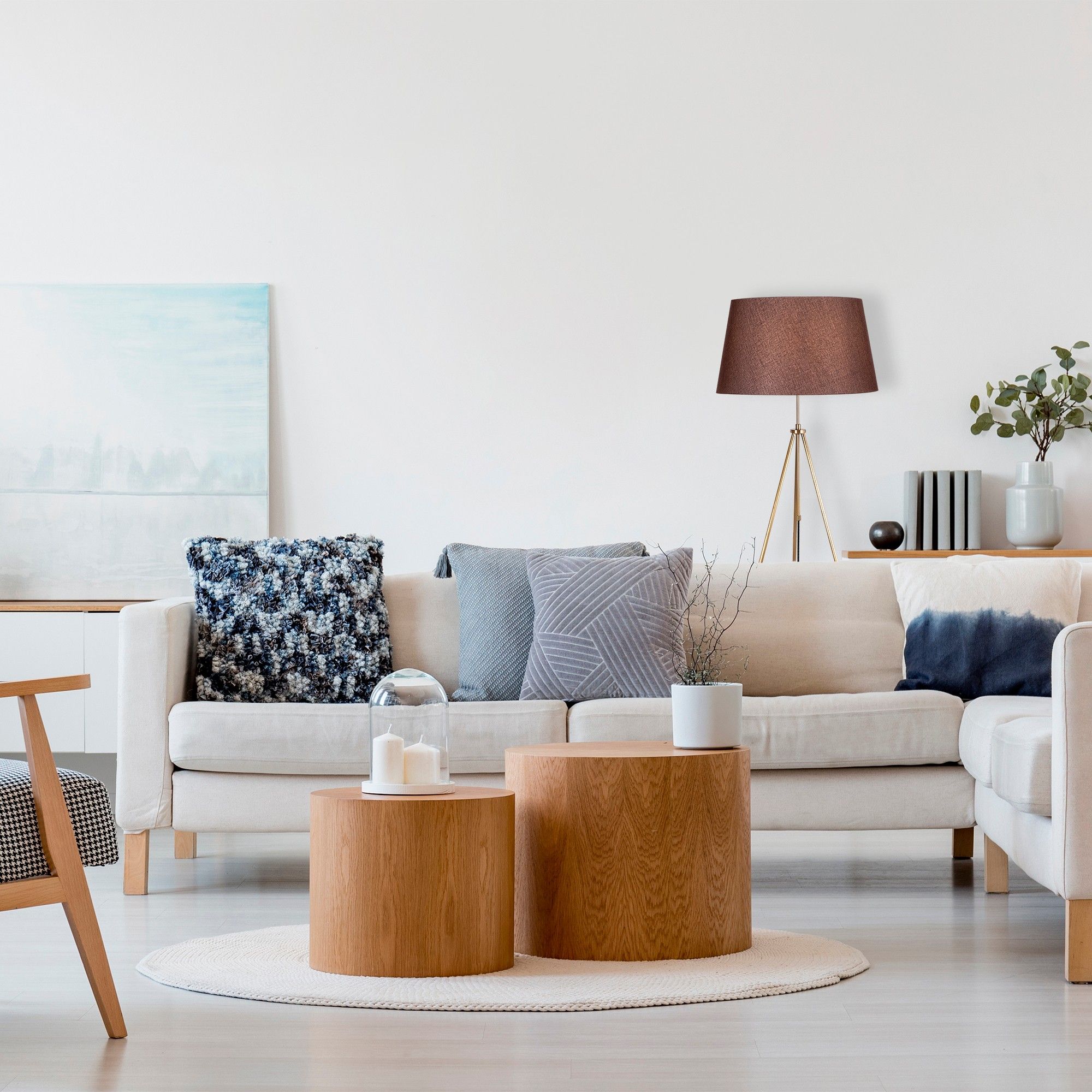 Driepoot vloerlamp - Bruin