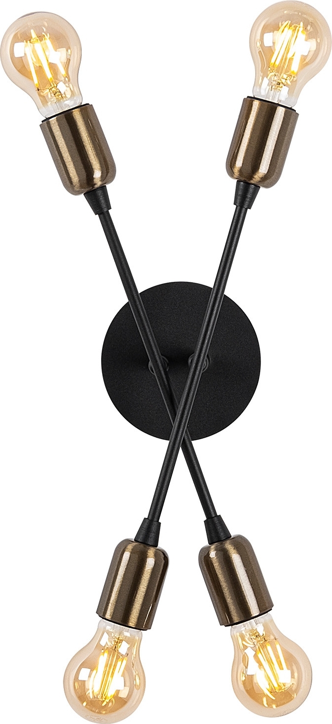 Uitlopende wandlamp 3401 - Zwart