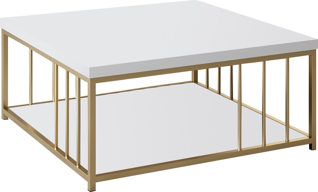 Zenn salontafel 90 x 90 cm - Wit/goud
