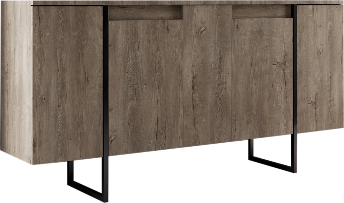 Skänk Lux i Valnöt/Svart - 160 cm Skänk Lux i Valnöt/Svart - 160 cm