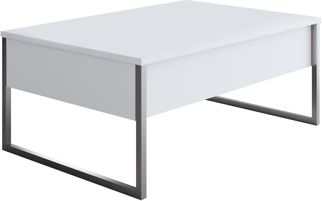 Lux soffbord�90 x 60 cm - Vit/silver