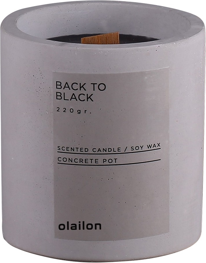 Back To Black geurkaars hoog - Grijs
