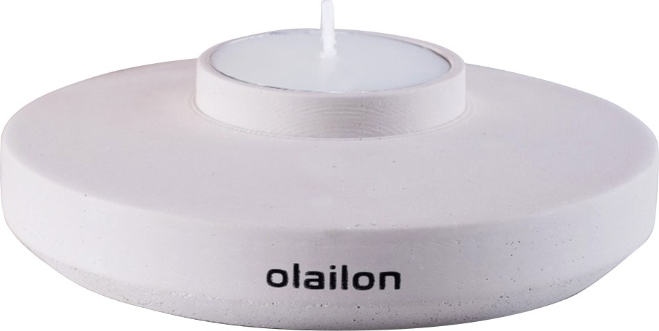 Space theelichthouder met kaars - Beige