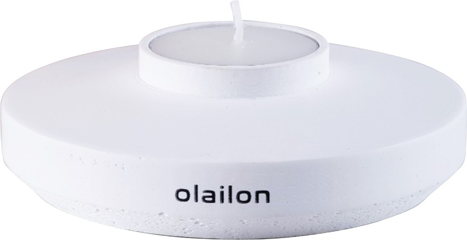 Space theelichthouder met kaars - Wit