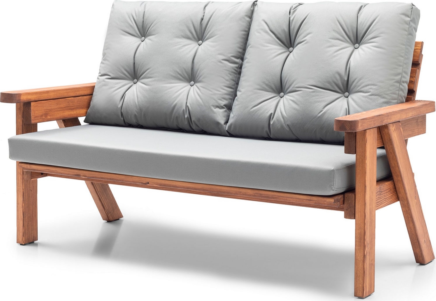 Atlant 3-zits buitenbank - Grijs/walnoot + Atlant 3-zits buitenbank - Grijs/walnoot +