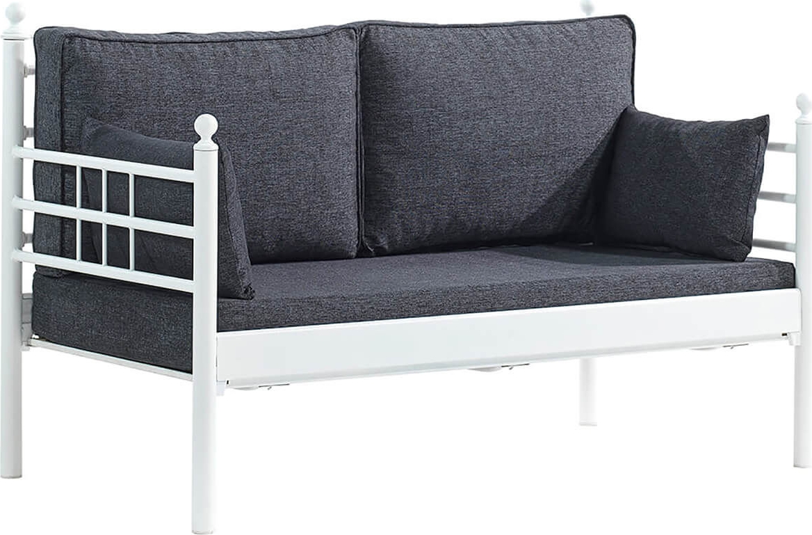 Manyas 2-sits utesoffa - Vit/antracit