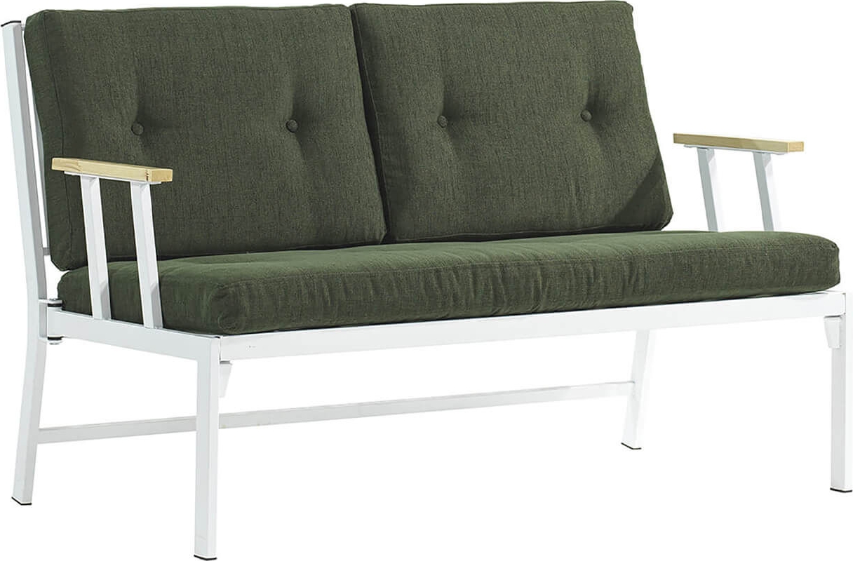 Lotus 2-sits utesoffa - Vit/gr�n