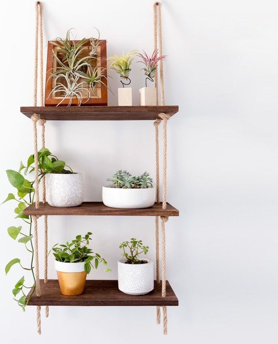 Abstracte wandplank 41 - Walnoot