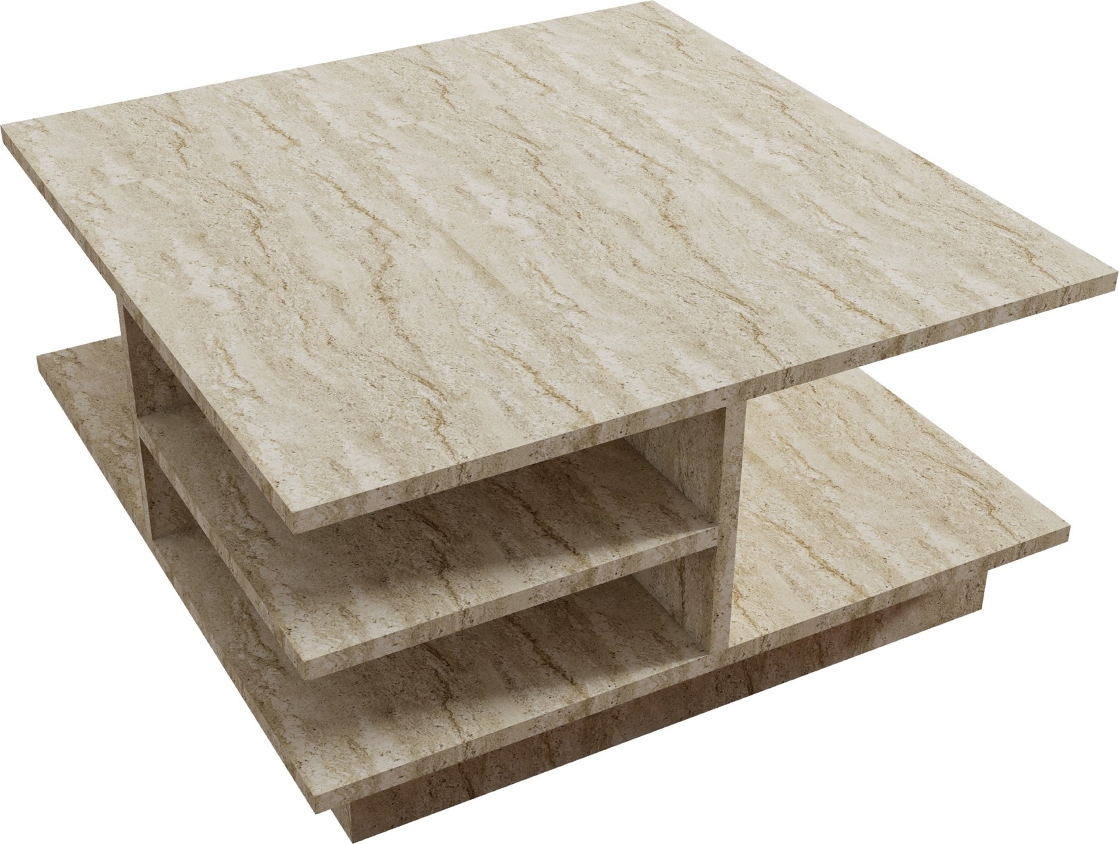 Skull soffbord 80 x 80 cm - Travertin