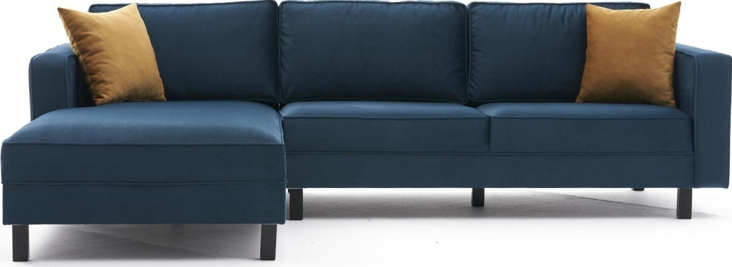 Kale divansoffa v�nster - Bl� sammet