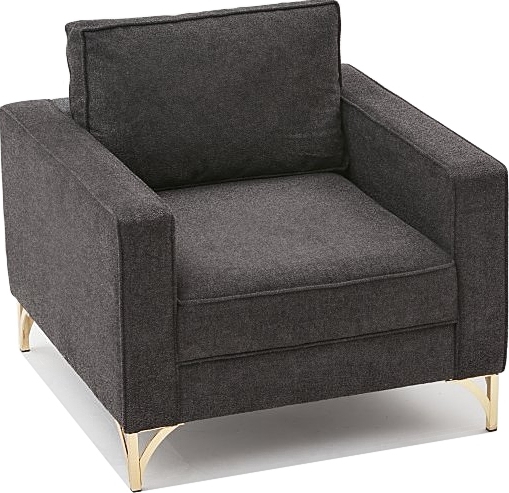 Berlin fauteuil - Antraciet/goud Berlin fauteuil - Antraciet/goud