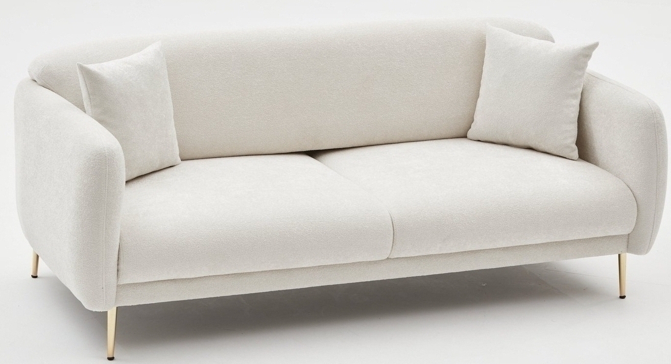 Simena 3-sits soffa - Gr�ddvit/guld