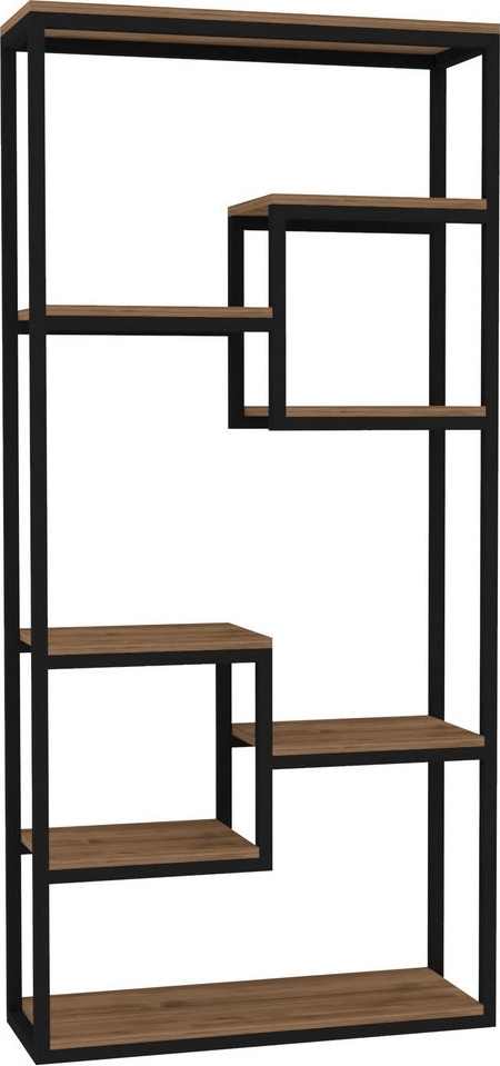 Emina bokhylla - Valn�t/svart