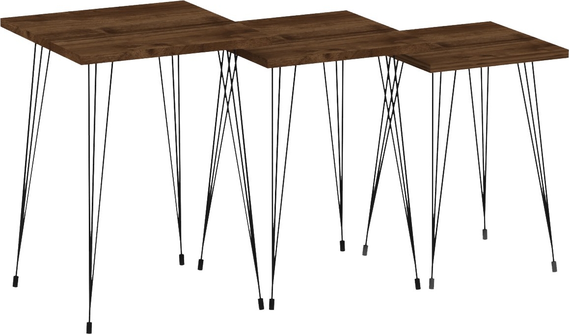 Mali tafel 32/36/40 x 32/36/40 cm - Zwart/walnoot