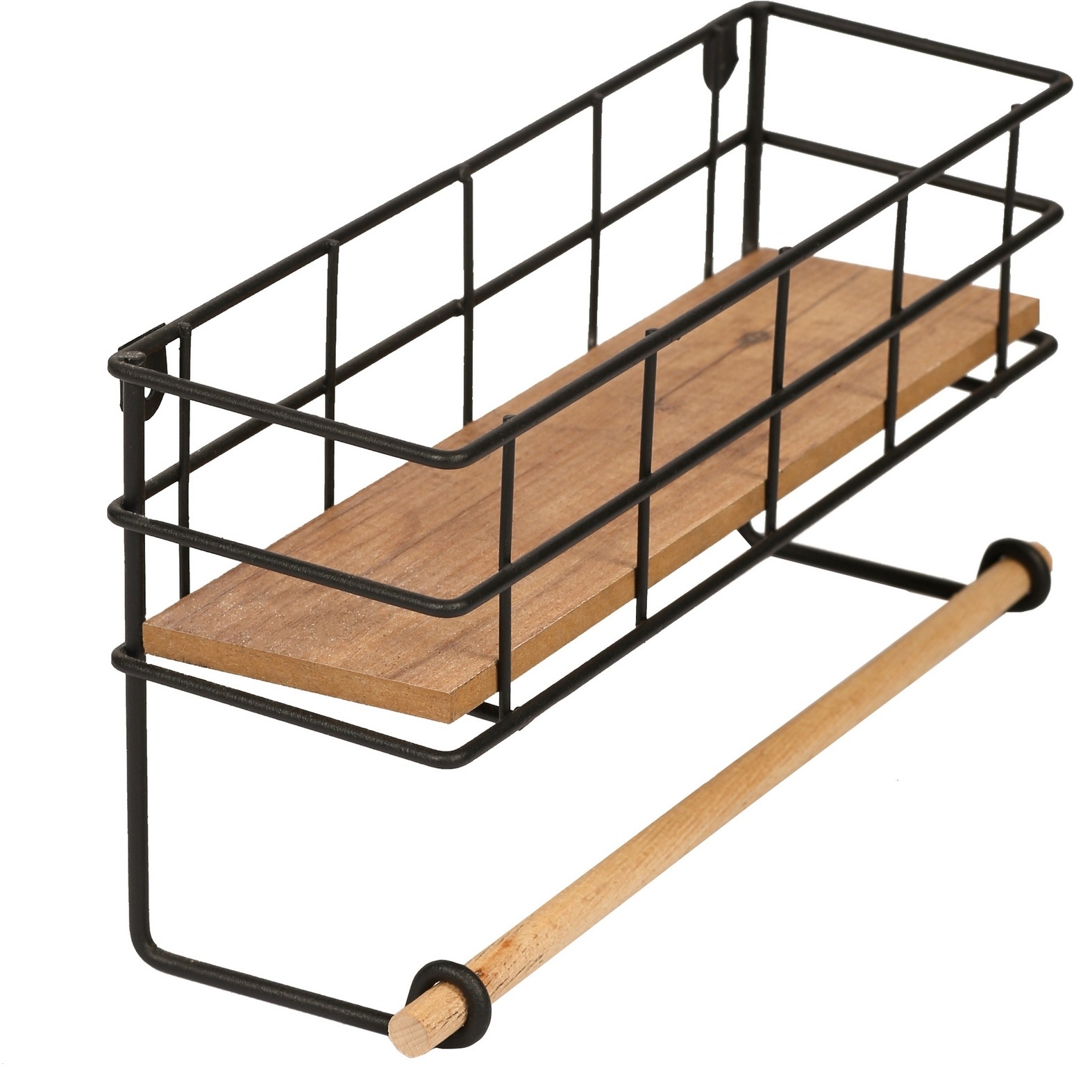 Gwen wandplank - Eiken/zwart