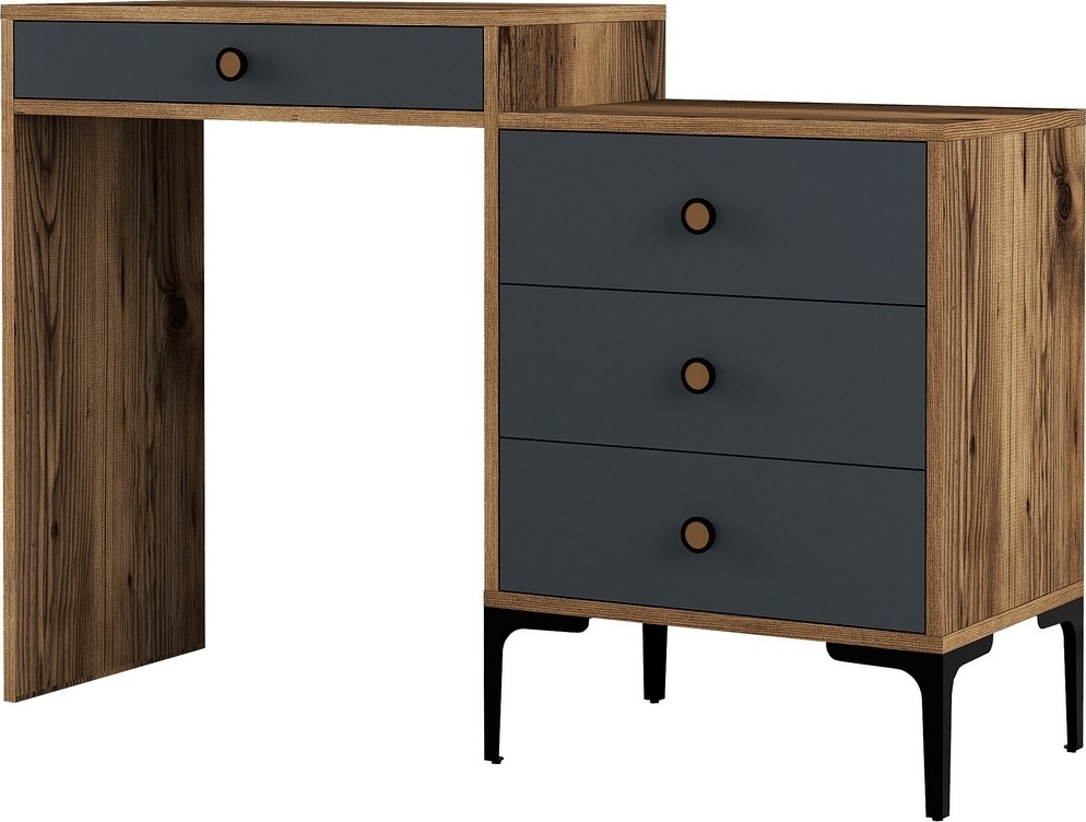 Lisbon kaptafel 124 x 40 cm - Walnoot/antraciet Lisbon kaptafel 124 x 40 cm - Walnoot/antraciet