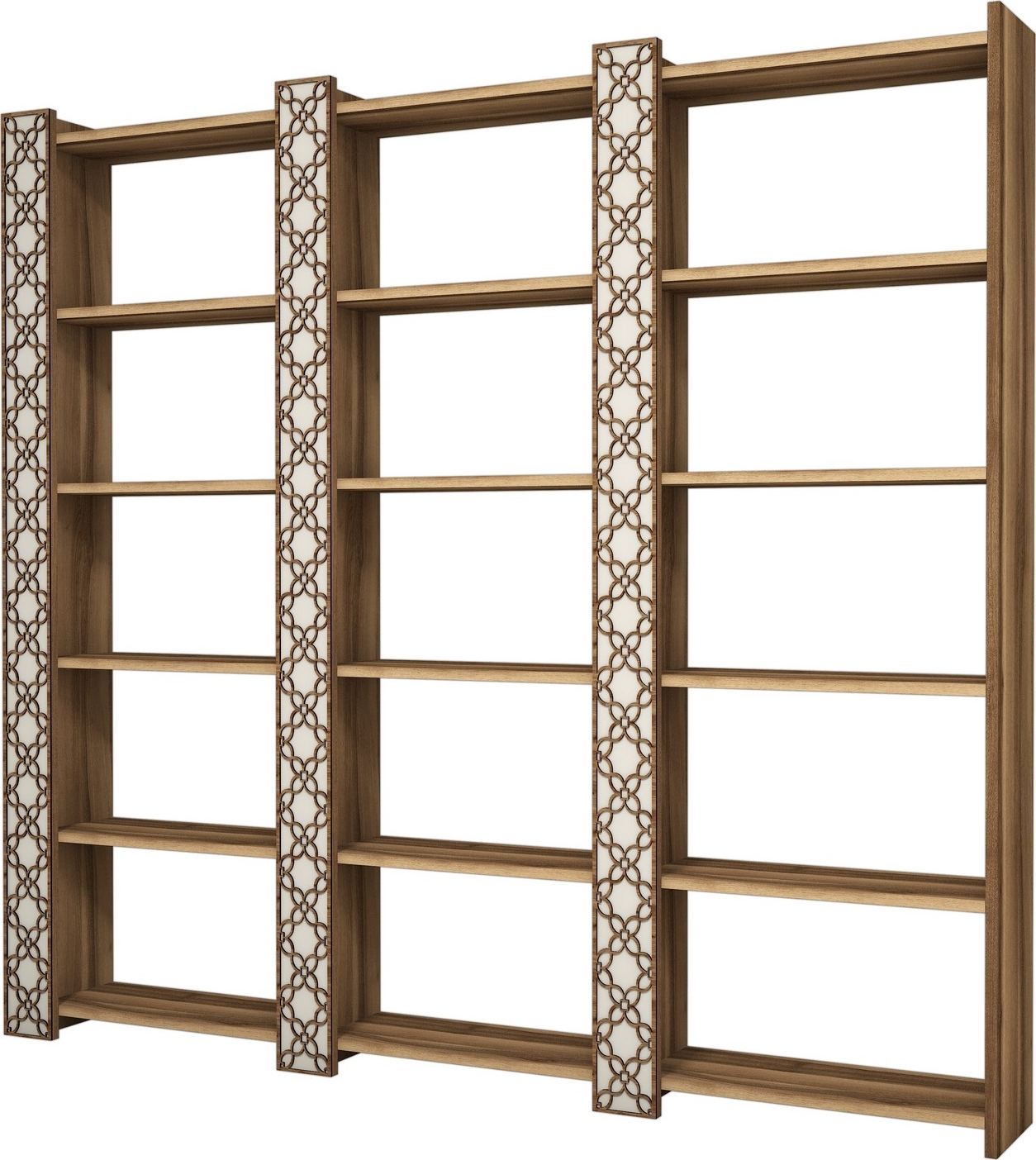 Miesta boekenkast - Walnoot/creme