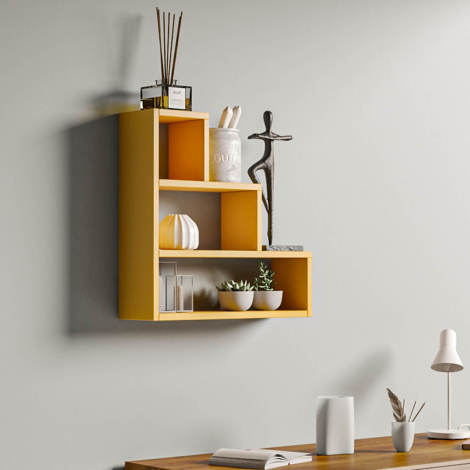 Pyramide wandplank - Geel