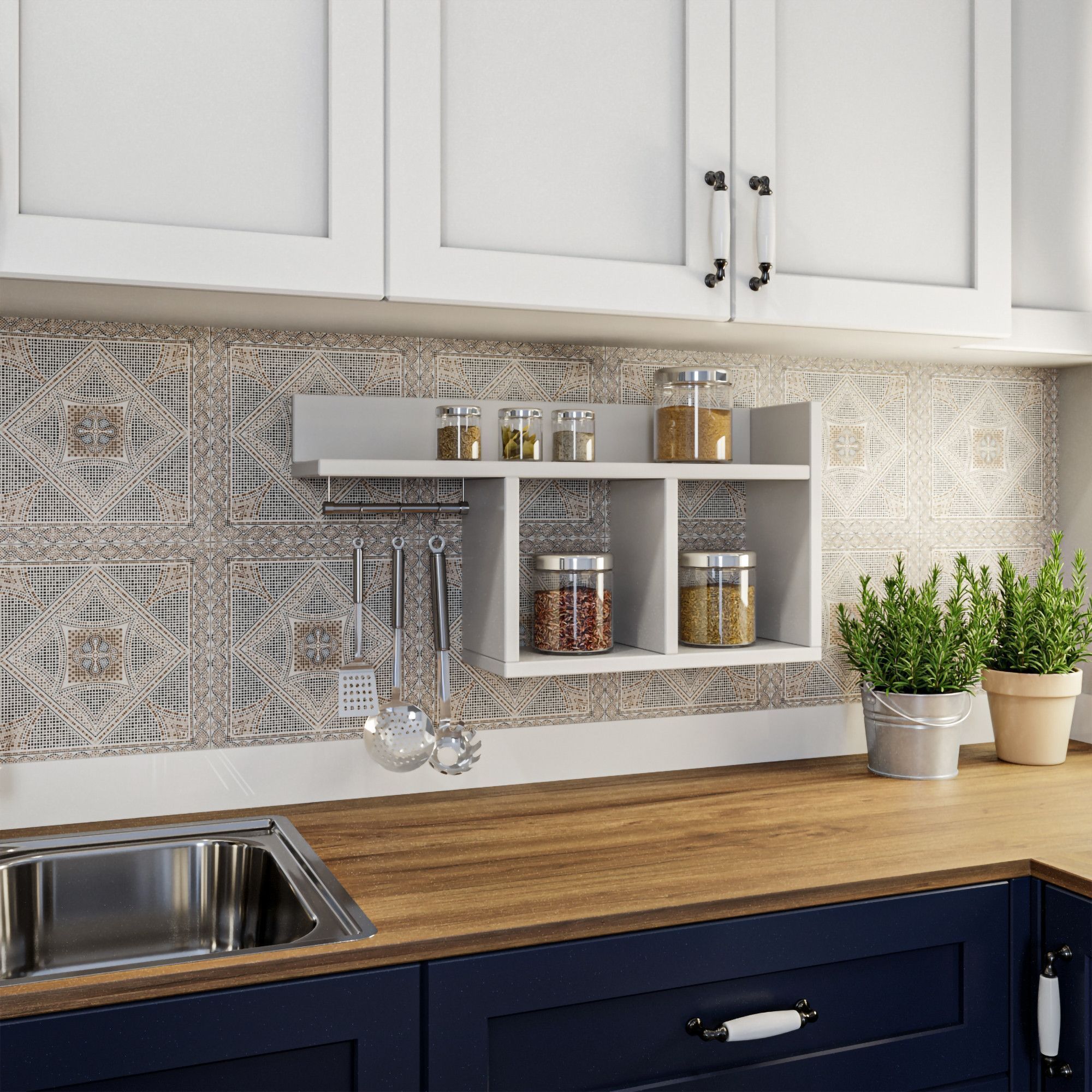 Pare wandplank - Wit