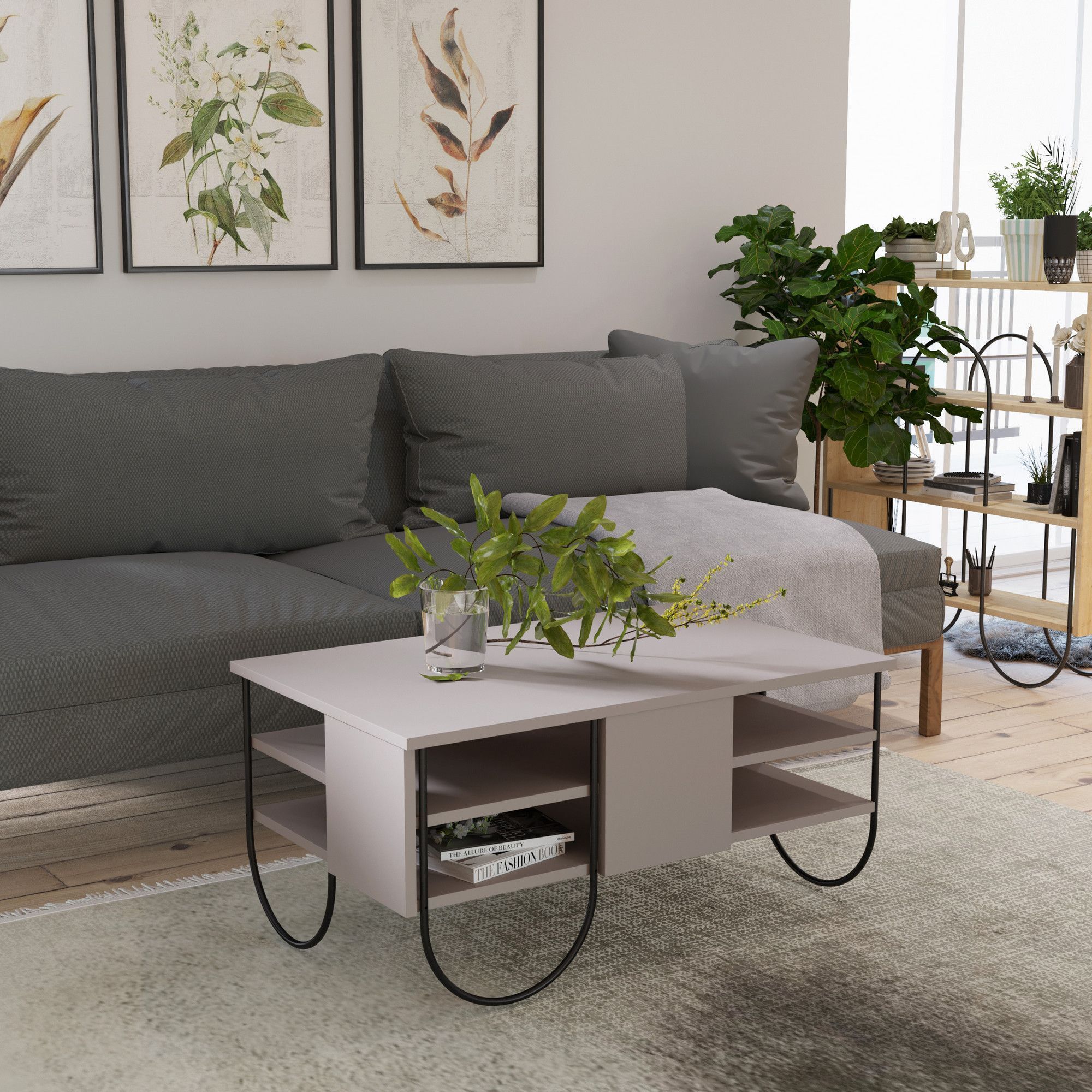 Norfolk soffbord 94 x 60 cm - Ljus mocka